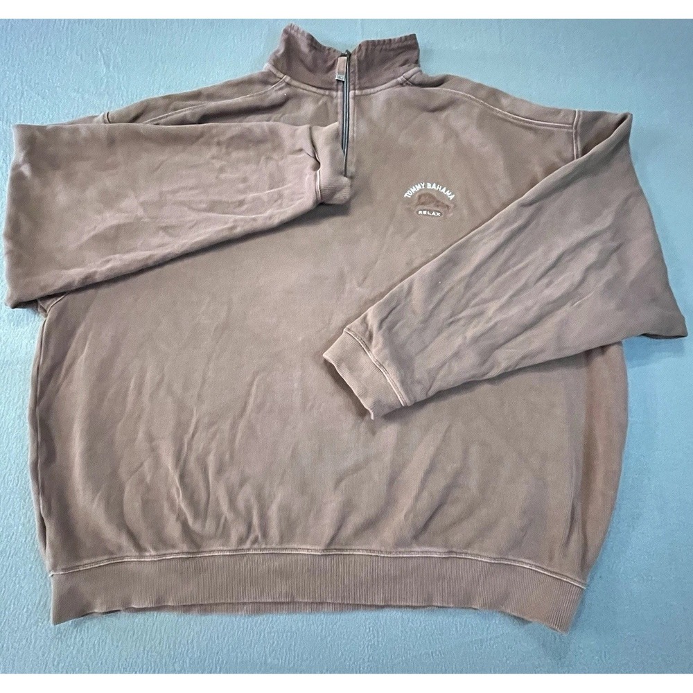 Tommy Bahama Cotton Waffle-Knit 1/4 Zip Mock Sweater Men's 2xl
